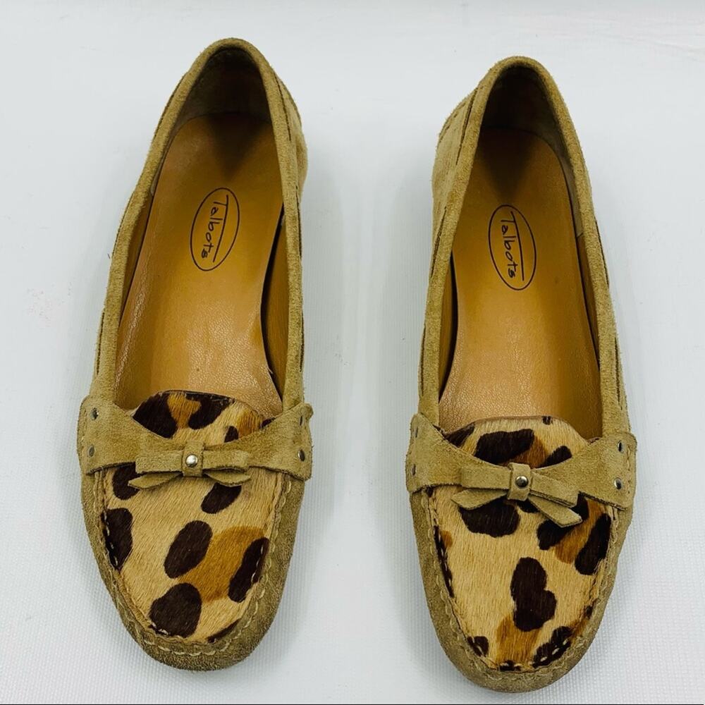 Talbots Moccasin Calf Hair Animal Print Loafers - Picture 3 of 12
